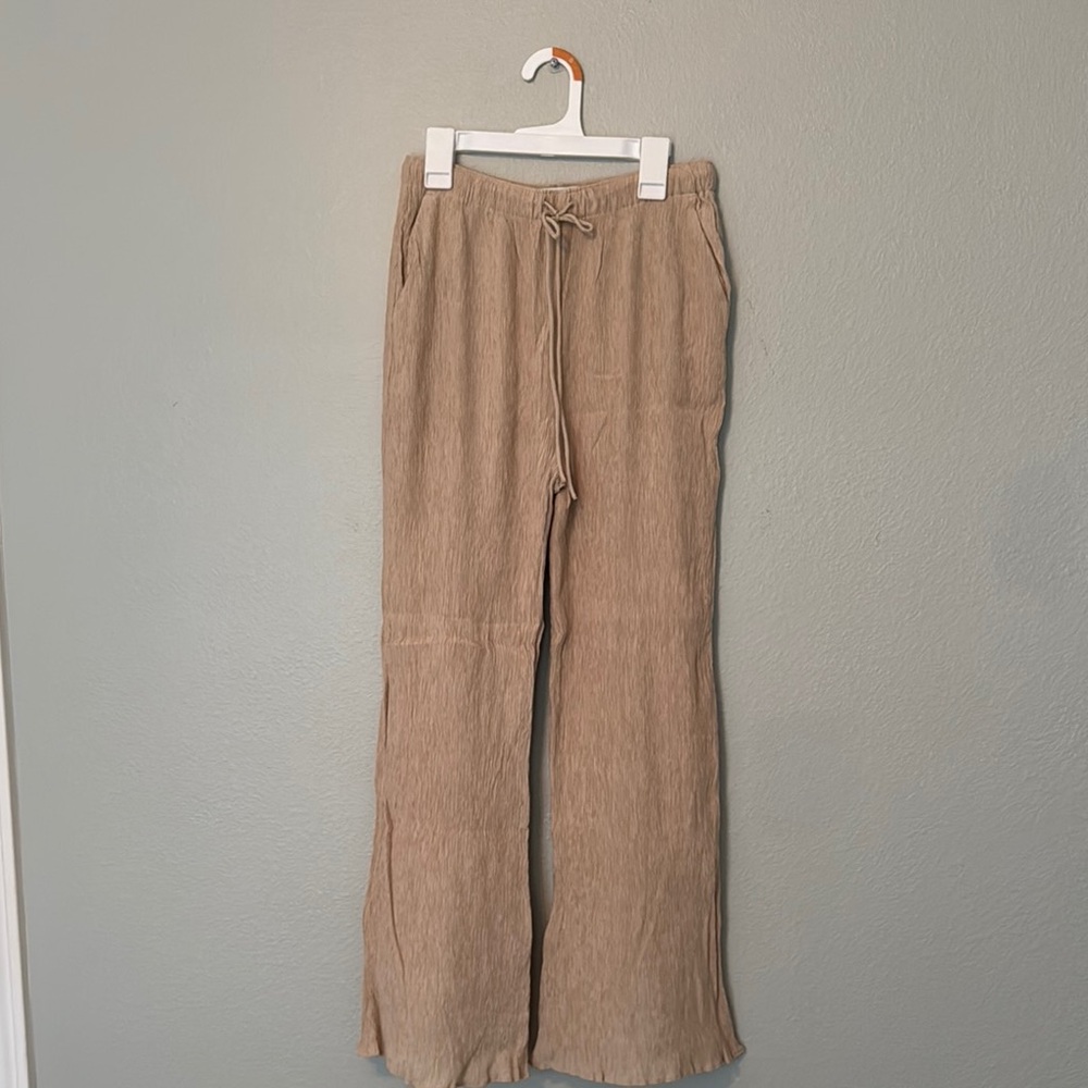 Abercrombie & Fitch Beige Drawstring Pants